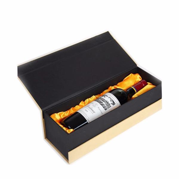 Gift Whisky Wine Bottle Packaging Boxes Cardboard Wine Box Black Paper with