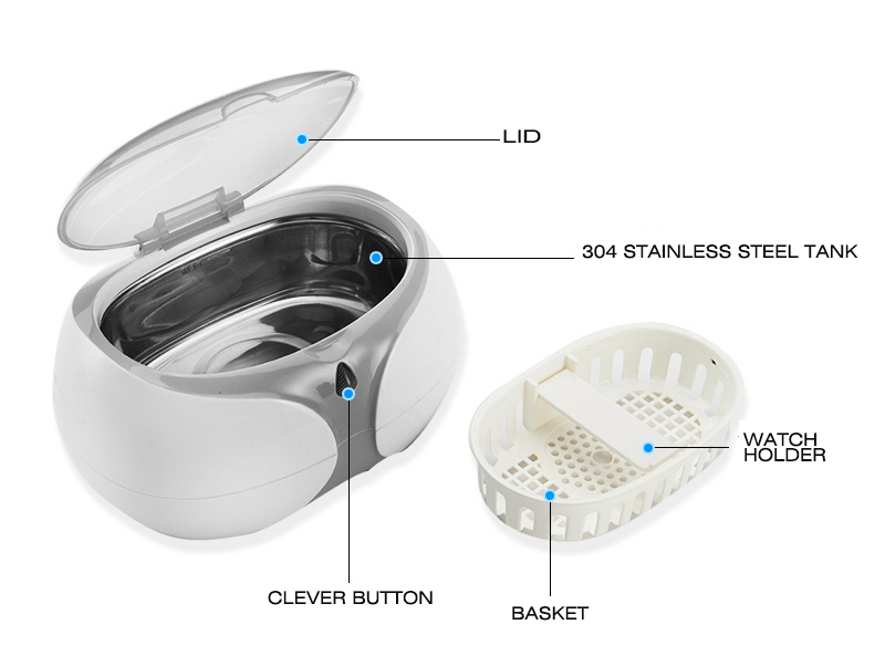 50W Watch Movement Ultrasonic Cleaner Frequency 45KHz Customzied Logo