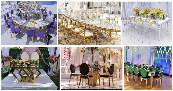 Gravure Printing Wedding Banquet Table Square Mirror Gold Stainless Steel