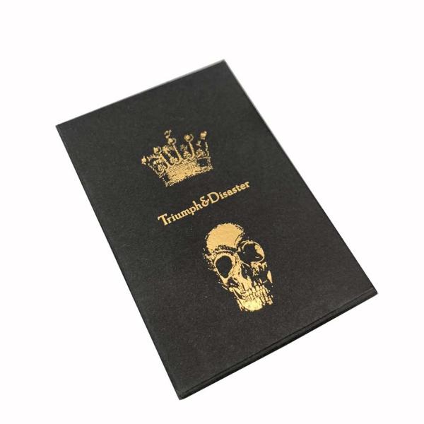 Customized Logo Gold Foil Printed 310gsm German Black Core Paper With Gold