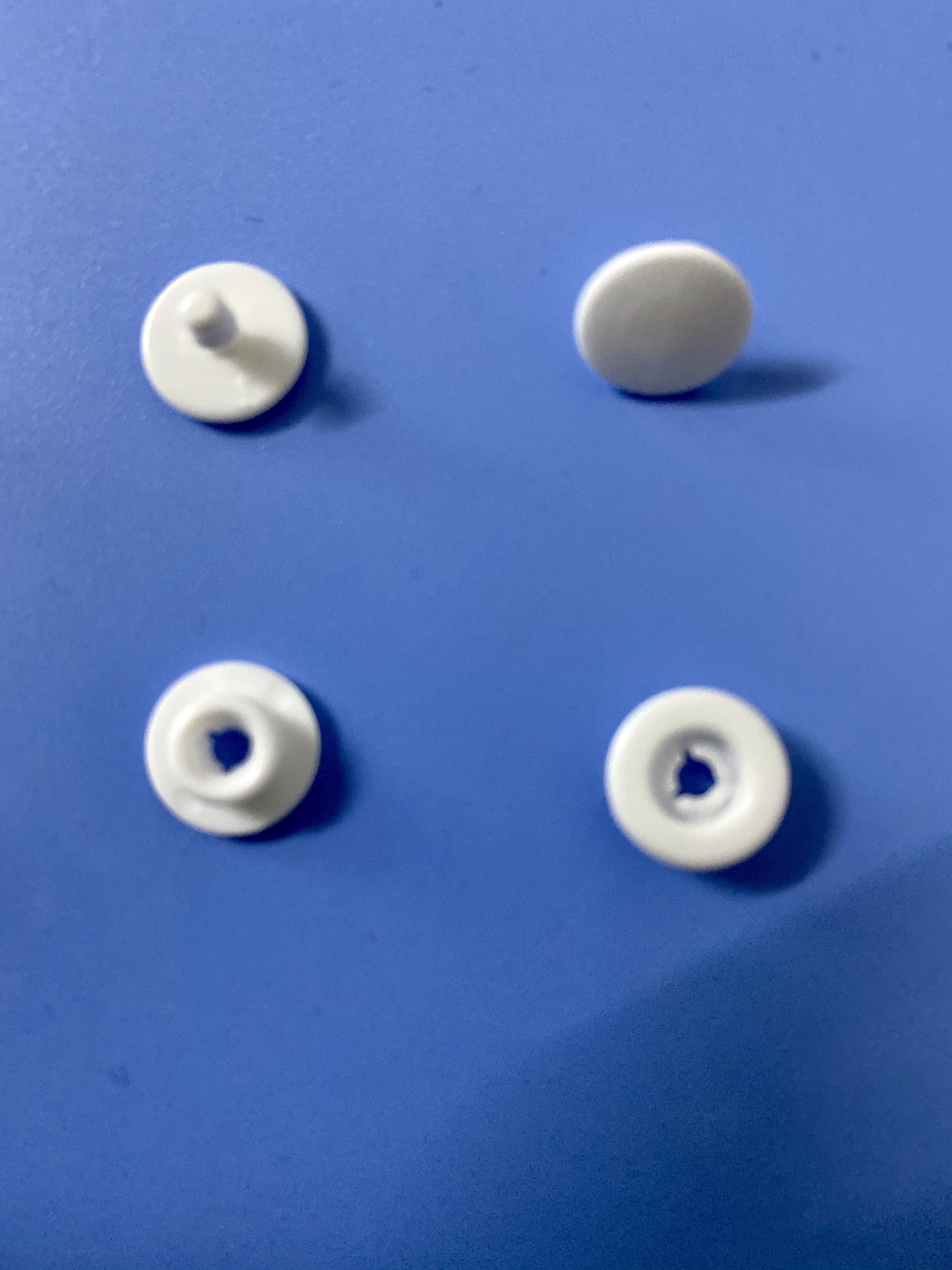 Plastic snap button for protection face shield