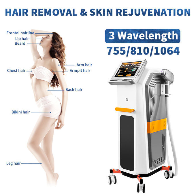 Fast Diode Laser Hair Removal Machine Triple Wave 810nm Skin Rejuvenation 2000w 1