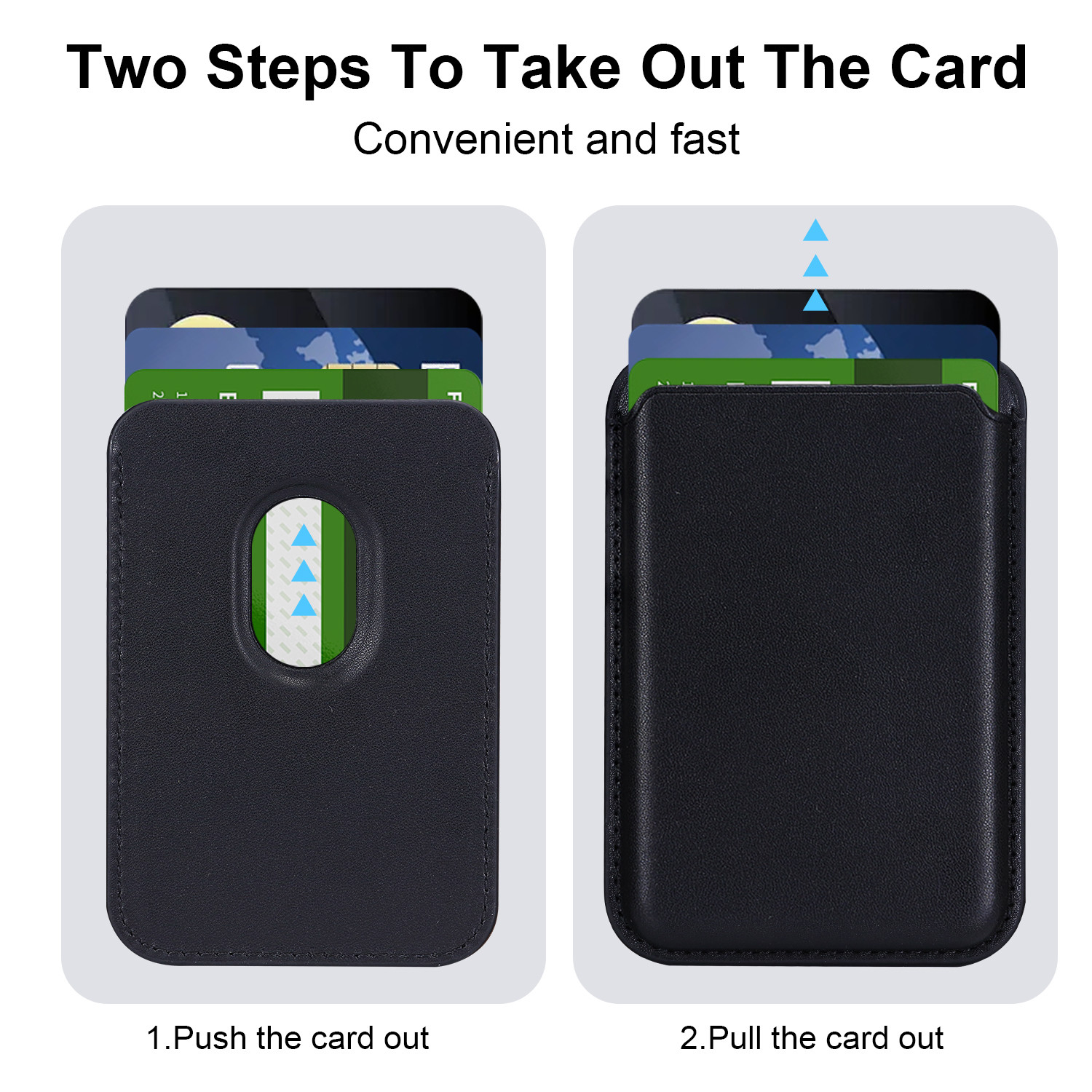 Premium PU Leather Magnet MagSafe Wallet RFID Blocking For IPhone