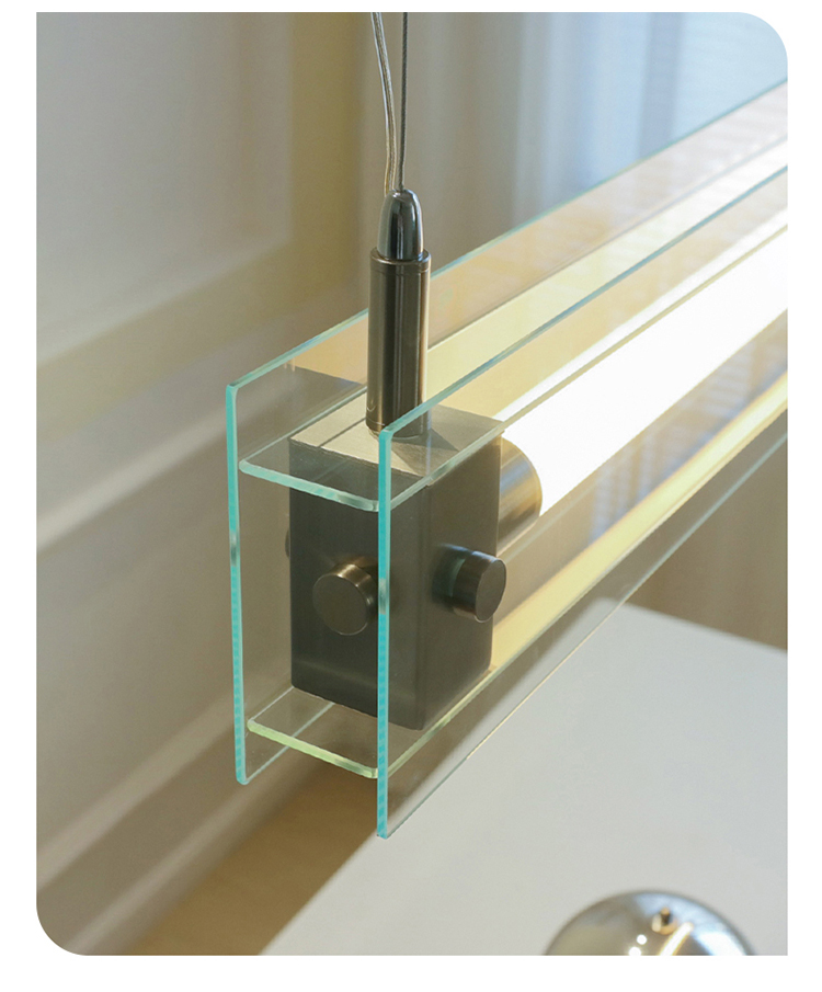 Minimal restaurant glass chandelier light luxury creative hotel office rectangle chandelier(WH-MI-393)