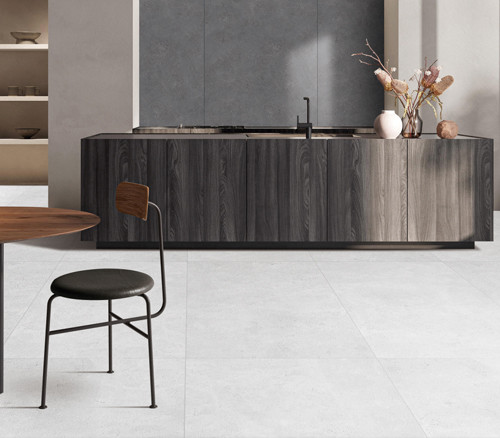 Grey Cement Look Full Body Porcelain Tile For Living Room Wear Resistant