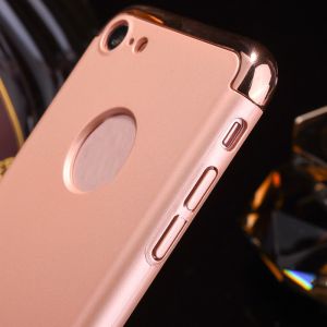 3 in 1 Hard PC Plating Border Solid Color Back Cover Cell Phone Case For iPhone