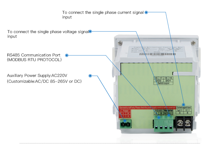 96*96 Single phase Intelligent Digital analog multimeter with RS485