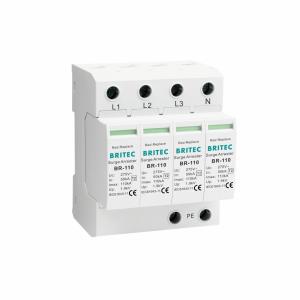 China BR-110 4P OEM Type 2 Surge Protector 275v surge protection device SPD varistor arrester  4-pole surge arrester on sale