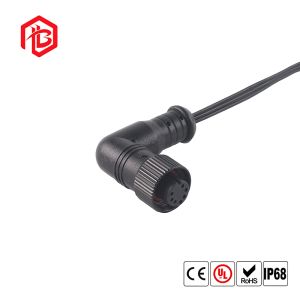 IP68 Waterproof M12 8 Pin Male Connector 90 Degree Right Angle Elbow Aviation