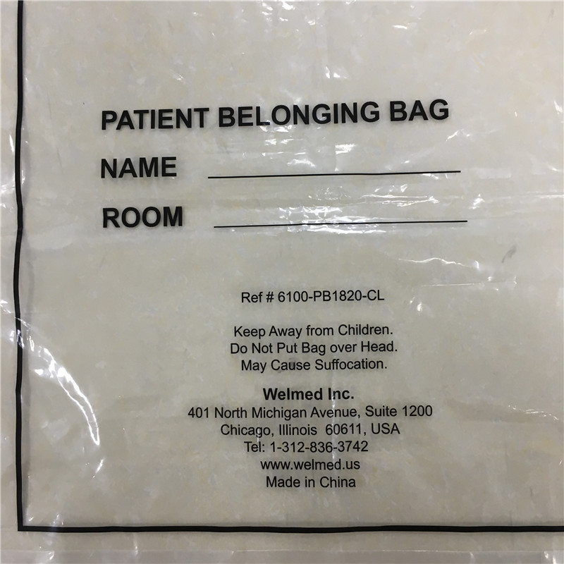 Biodegradable Drawstring Patient Belongings Bag,Manufacturer of Patient Belonging Bag with Rigid Handle OEM Available