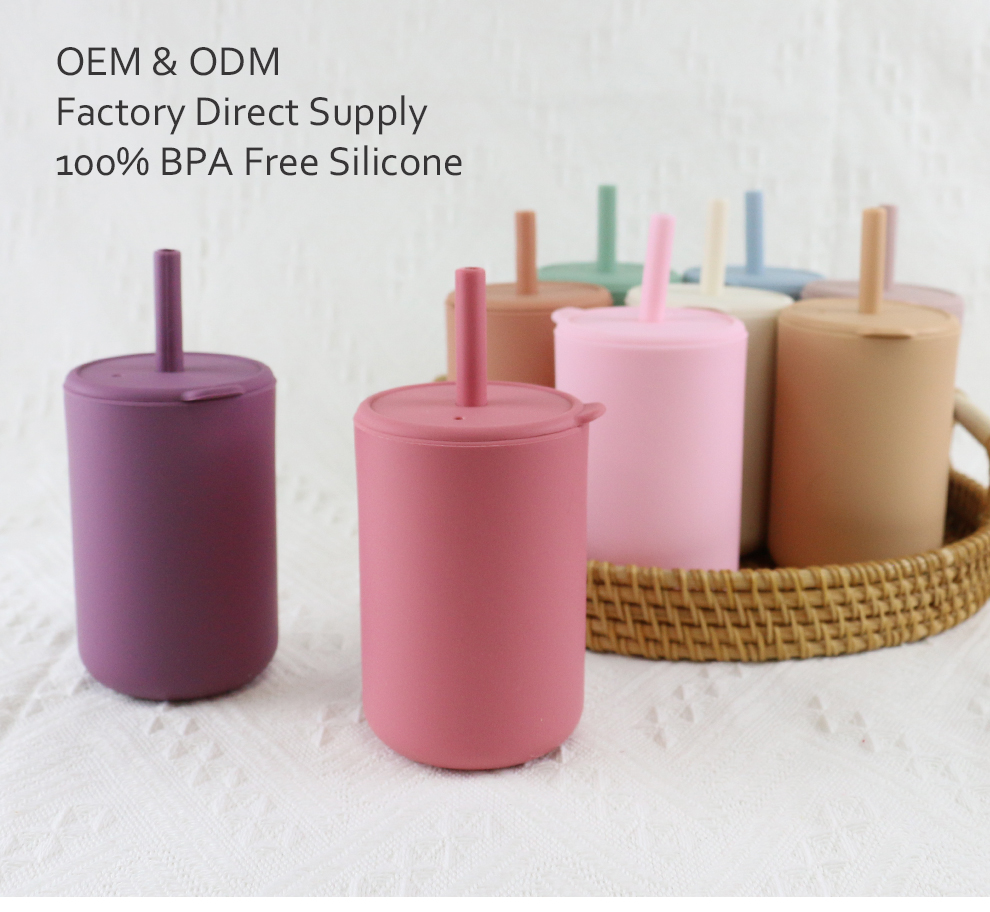 Multiple Color Silicone Kids Cup Round Shape BPA Free Spill Proof For Infant