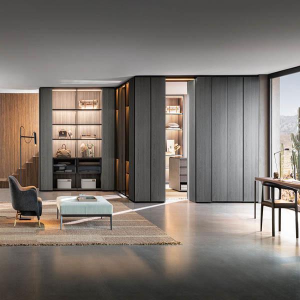 Modern clothes storage wardrobes furniture set custom bedroom aluminium glass
