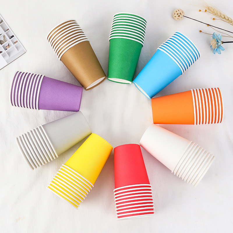 Custom Logo Eco Friendly Paper Cup 10 Oz Capacity 100% Recyclable Materials Single Wall