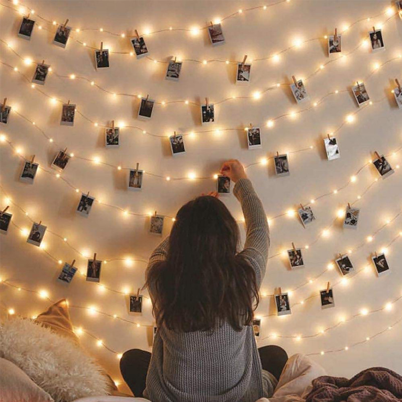 Photo Clip USB LED String Lights Fairy Lights Outdoor Battery Operated Led Garland String Lights For Bedroom Home Decora
