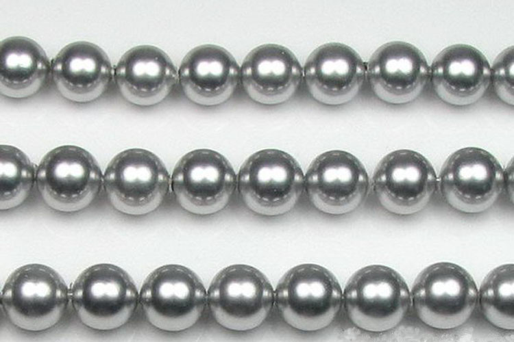 DIY Handmade 8mm Light Gray Round Shell Pearl Strand Wholesale Online