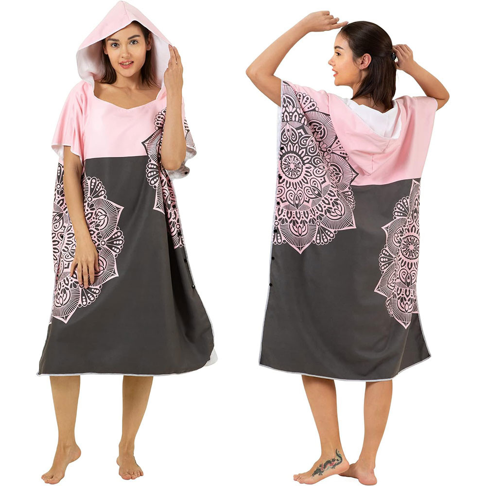 Wholesale Custom Microfiber Beach Towel Women Man Surf Poncho Towel