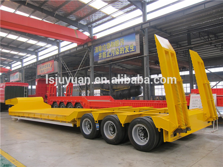 Heavy Loading 4 Axles 45ft Low Bed Semi Trailer with Detachable Gooseneck and Drop Deck
