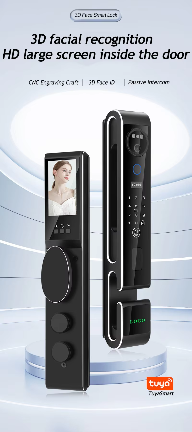 Qleung S666 3D Face ID Recognition Door Lock with Multi-unlock Ways for Home