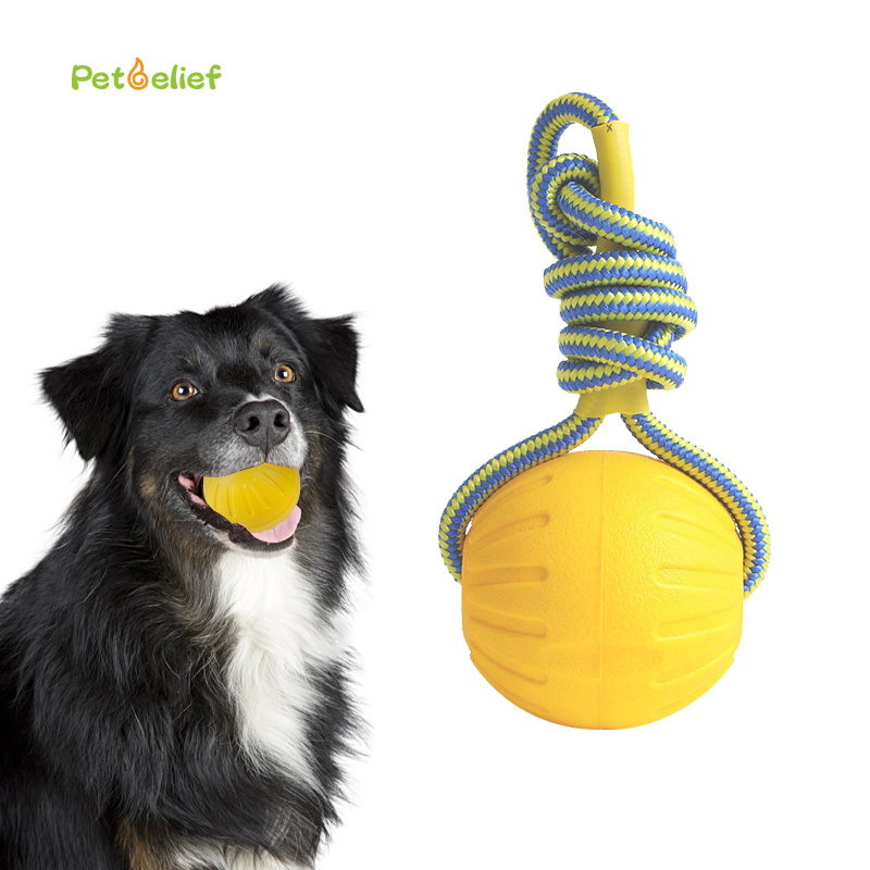Pet Toy Ball Multi-color Customizable Eva Rope for Dogs Chew Training Solid Elastic