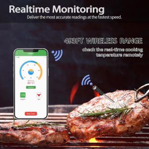 Amazon Hot Sale Meat Thermometer Wireless Probe App Controlled Smart Thermometer