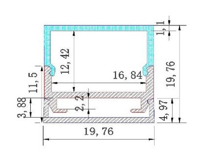 U shape stors shops cabinet LED aluminum extrusion profiles milky diffuser for led strips aluminum LED profiles
