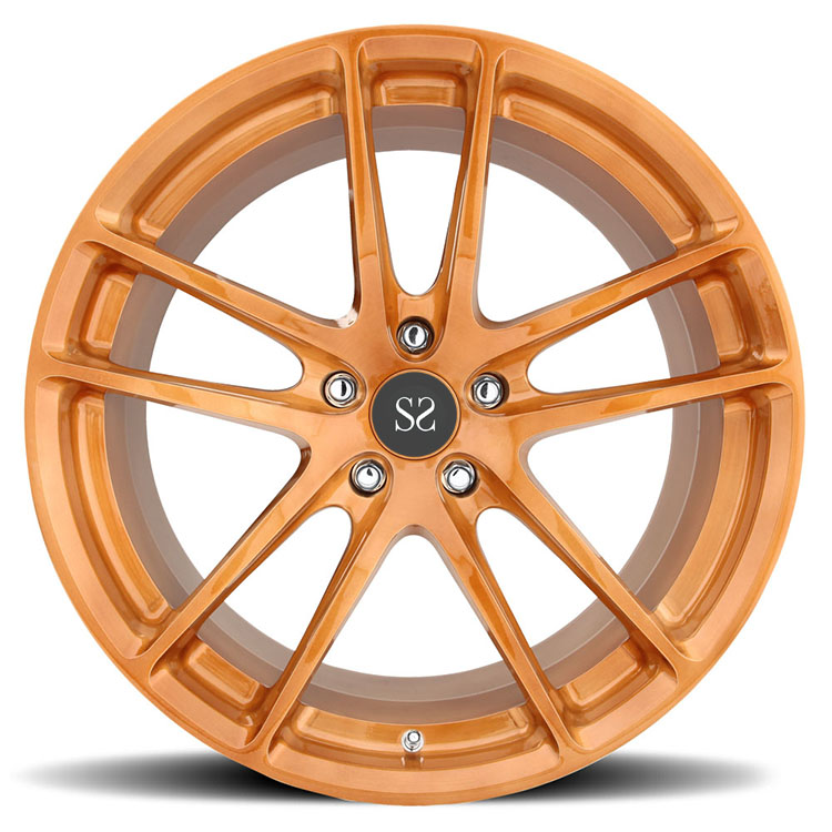 18 Inch 1 Piece Forged Aluminum Alloy For RS3 Wheels Orange Custom Luxury Rims