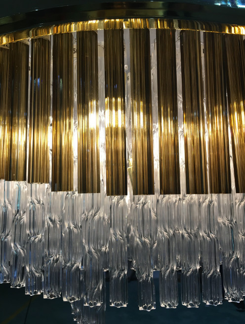 3000k Customized Pendant Lamp Crystal Glass Flush Mount High Ceilings Chandeliers