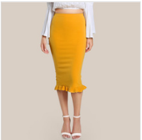 2018 Fashion Clothing Ruffle Pencil Skirts Ladies Office
