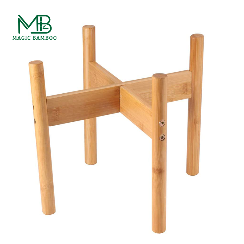 Extendable Bamboo Plant Rack Pot Holder Multifunctional Gardening Display