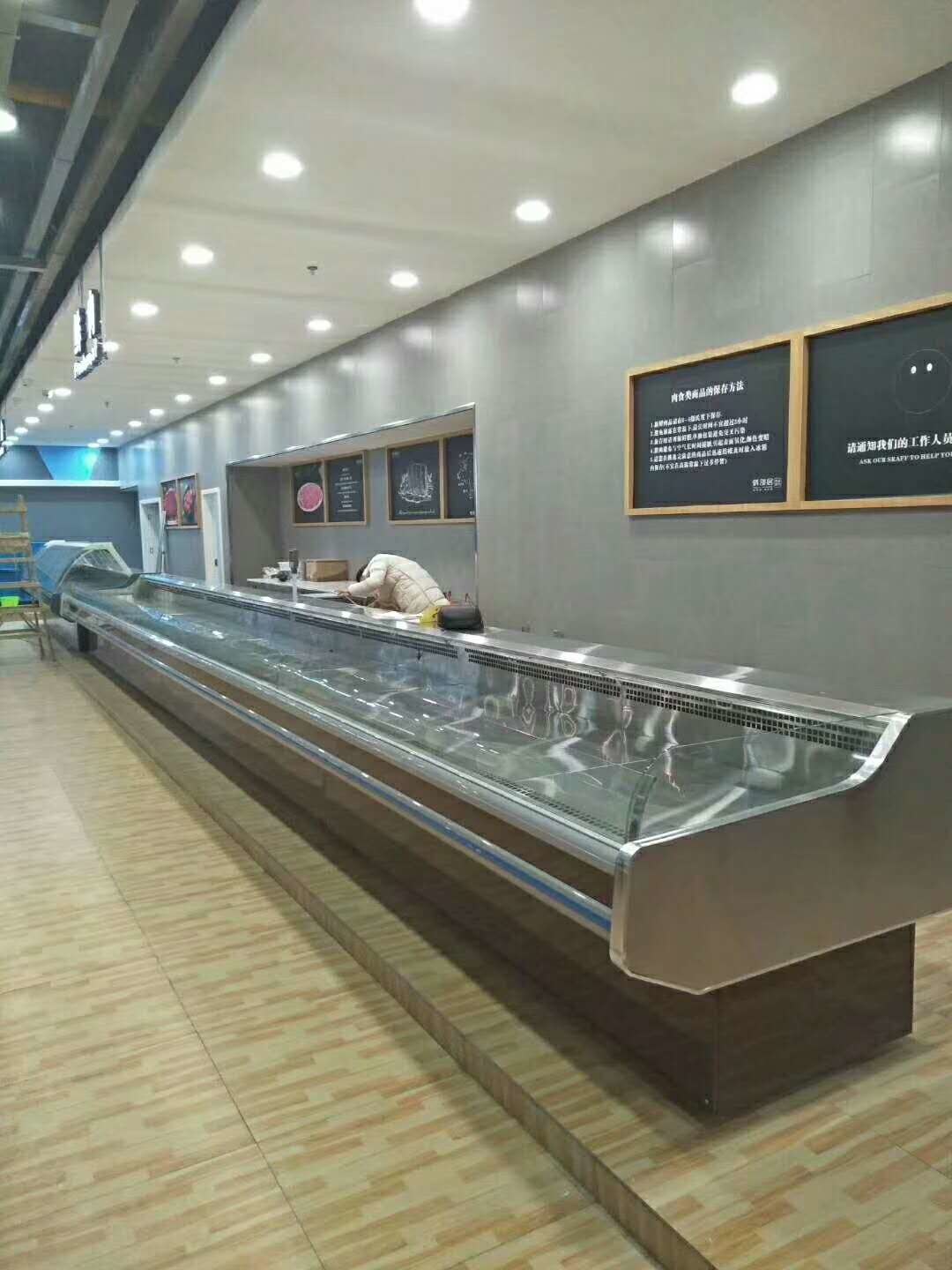 Commercial Open Fresh Meat Display Refrigeratior Showcase With Auto Defrost