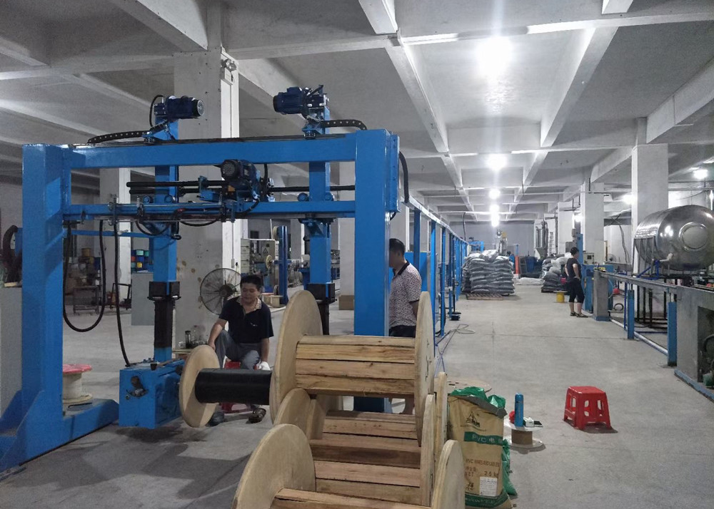 55kw 280kg/h Optical Fiber Cable Secondary Coating PE Extruder Machine Production Line