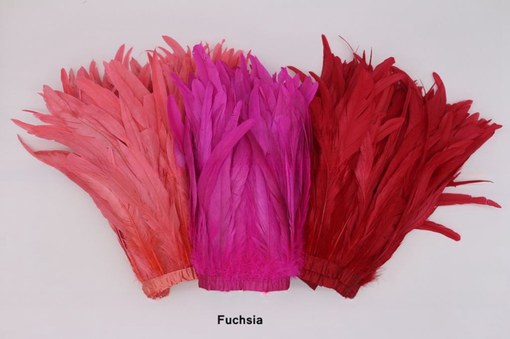 Pattern Bleached Two Tones Color Rooster Coque Feather Fringe Trim for Samba Costumes