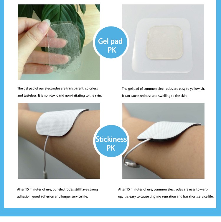 50*50mm Therapy Muscle Electrical Stimulator Pre Wired OEM Electrotherapy