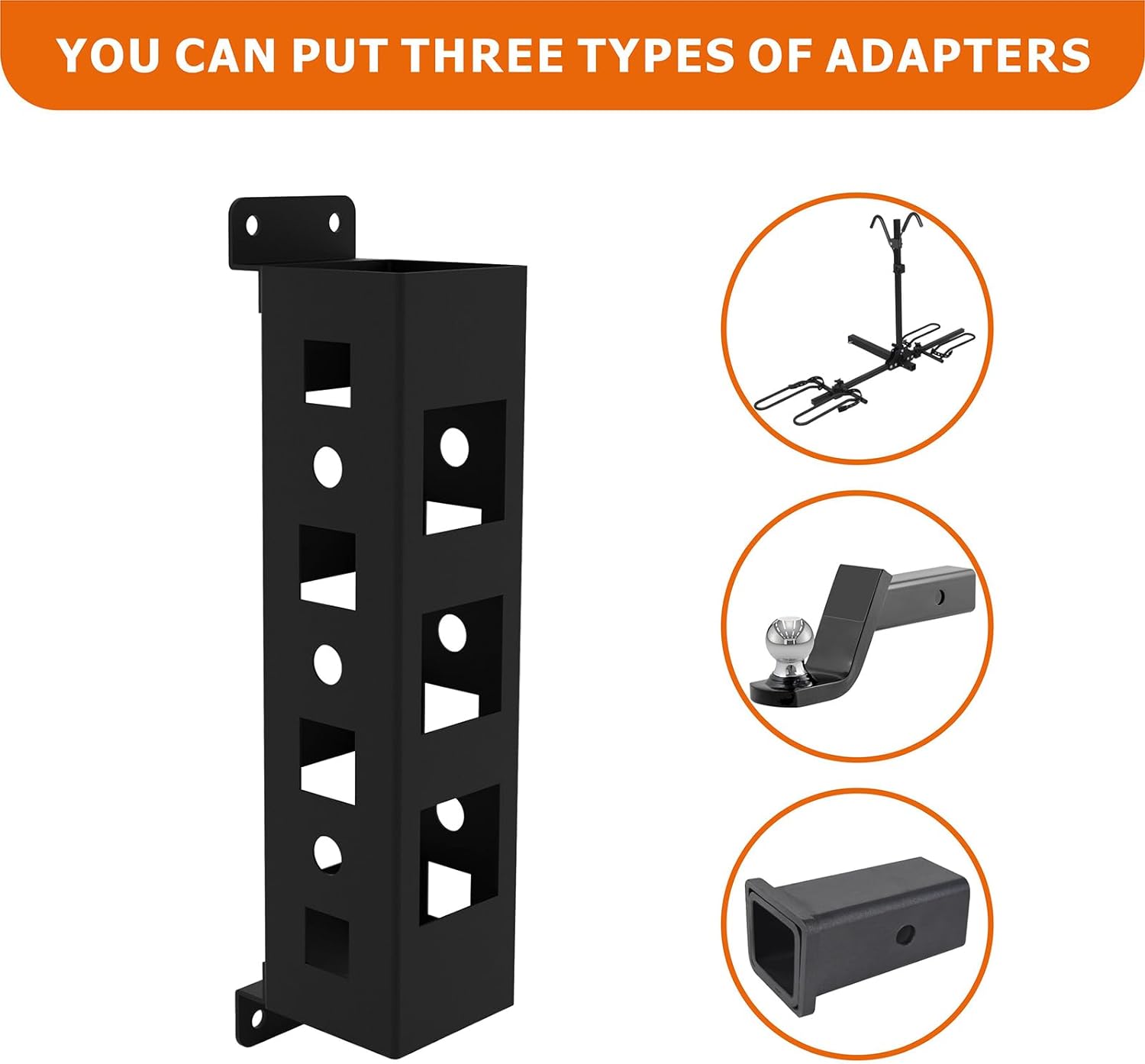 Hitch-mount Accessories Hitch Receiver Adapter for Bicycles Racks Cargo Carriers Metal