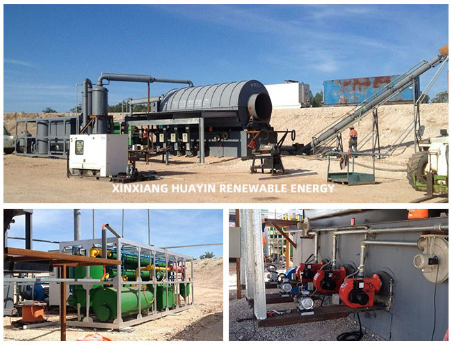 Non Catalytic Pyrolysis Tyre Recycling Plant Small Pyrolysis Plant Huayin
