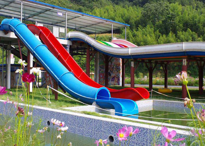 Water Playground Indoor Water Park Equipment Barrel And Sled Slides 1 Year Warranty