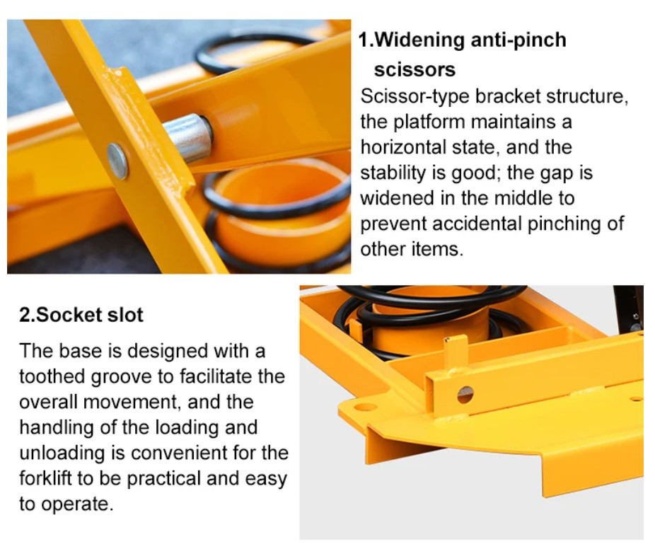 Yellow Palletpal 1000kg Cargo Lift Table Lever Loader