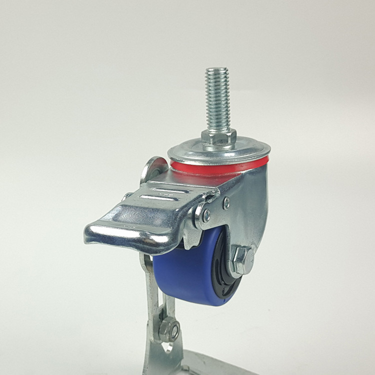 M12 Threaded Stem2 Inch Soft TPR Swivel Casters With Brakes High Load Small Wheels OEM