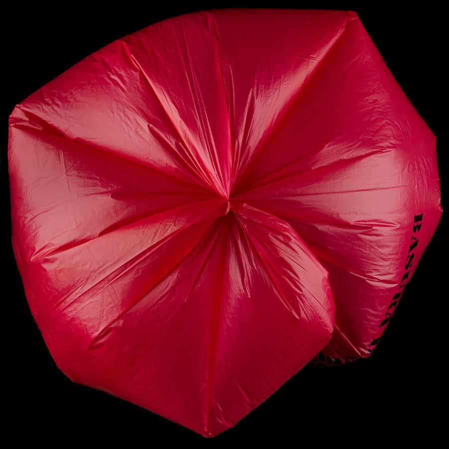 Red Infectious Waste Recyclable Garbage Bags 7 Gallon Gravure Printing