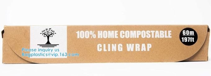Biodegradable Food Wrap, PE PVC Cling Film, PLA Cling Wrap With Slide Cutter, Alu Foil Roll, Parchment