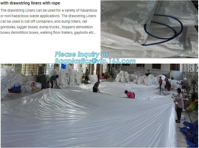 Open Top Drawstring 10 Mil Dumpster Container Liners,Drawstring Open Top 6 Mil Dumpster Container Liners, BAGEASE PAC
