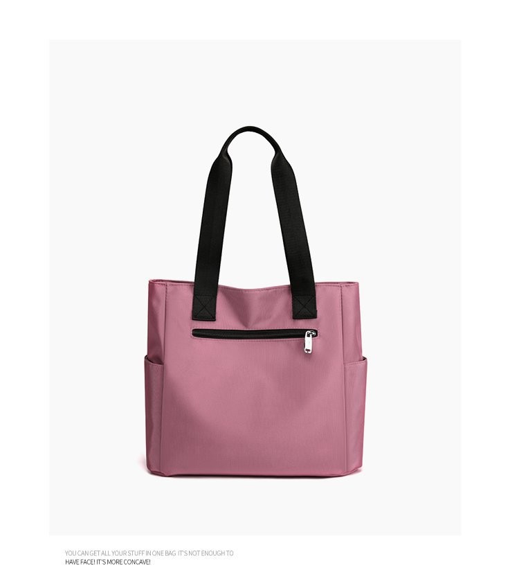 Custom Waterproof Women Hand Bags Nylon Tote Bag With Pocket And Zipper