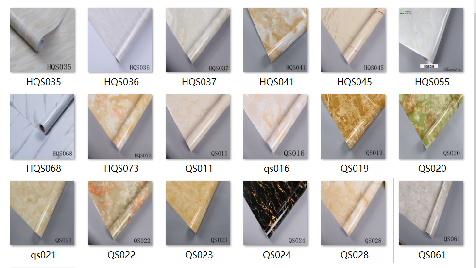 Kitchen Cabinets Countertop Furniture Stickers PVC Marble Contact Paper Vinyl Self Adhesive Wallpaper with Glossy Surface