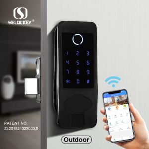 Bluetooth APP WIFI Fingerprint Rim Night Latch Locks
