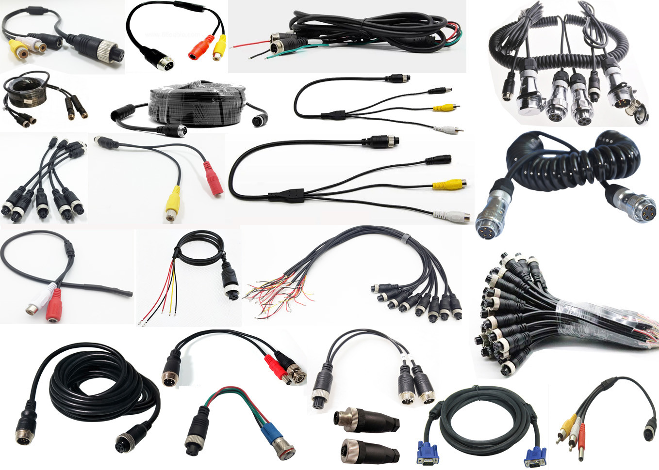 Monitor Video 4Pin Car Backup Camera Aviation Cable / Rear View Camera Extension Cable /