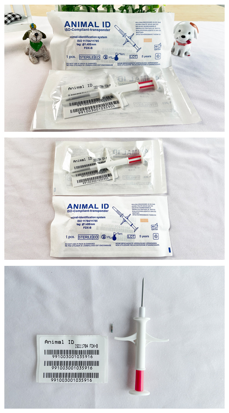 RFID Animal Id Microchip Glass Tag FDX - B 134.2KHz ISO11784 / 11785 1.4*8 Mm Injectable Transponders