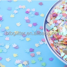 1 Color Printing Sequin Flowers Shaped Glitter Mixed Color with Butterfly Clover Fish Dog Pow Playboy Glitter Shapes Sequins