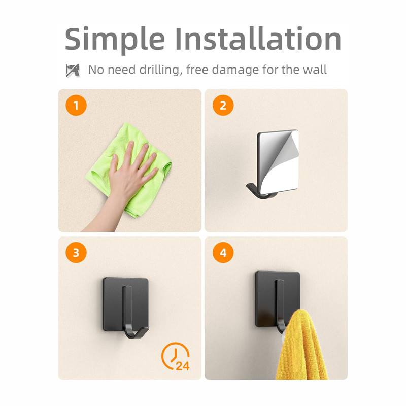 Adhesive Hooks Office Hooks Hanging Keys for Kitchen Stick on Wall