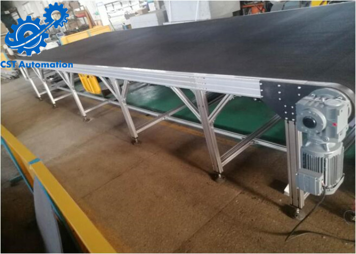 Black PVC Belt Automated Conveyor Systems In 40mm * 40mm Aluminium Profile