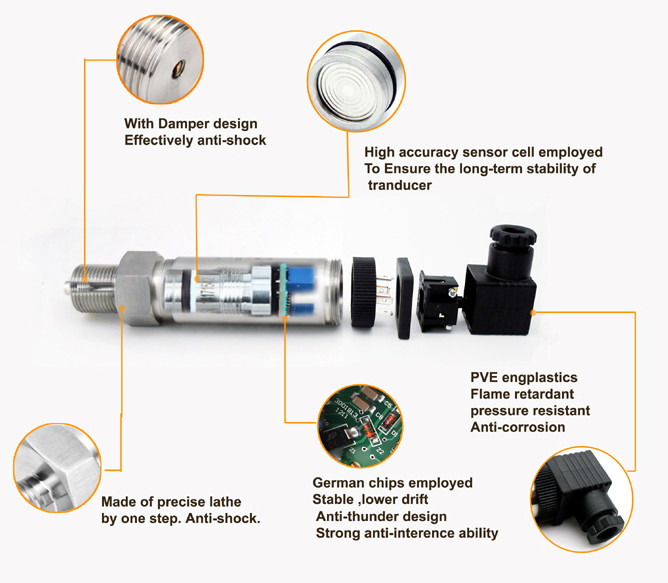 OEM Precision Pressure Sensor PT201-2 With Imported Silicon Sensor Chip
